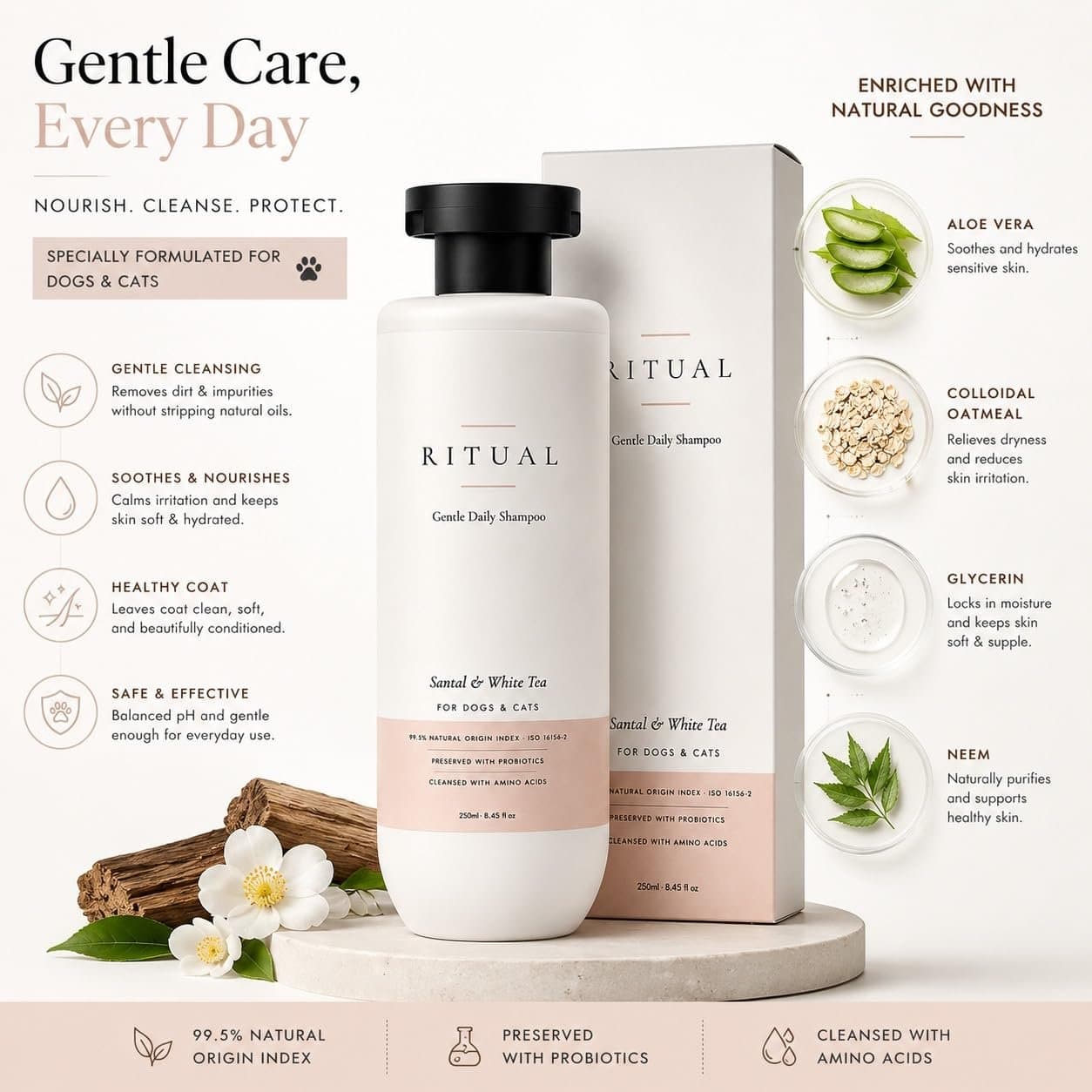 Gentle Daily Shampoo – Santal & White Tea by Furrytail – photo 3 of 8