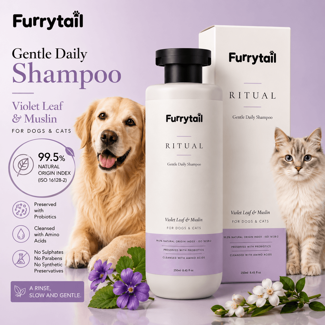 Gentle Daily Shampoo – Violet Leaf & Muslin by Furrytail – photo 3 of 5